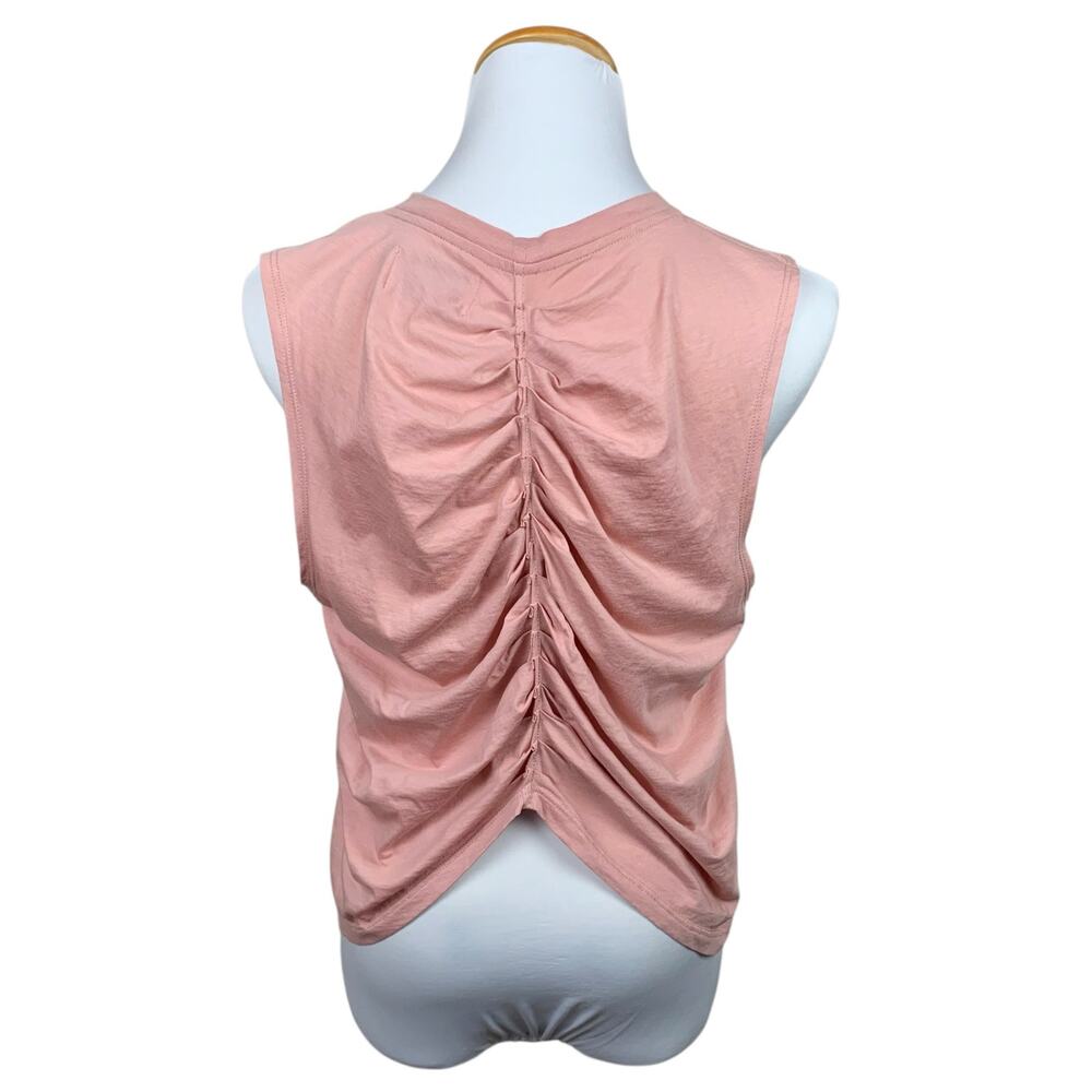 Current Elliott The Pleated Back Muscle Tank Top Pink Cotton Women's 1 or S